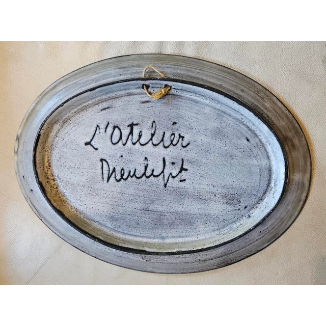 Jacques Pouchain Atelier Dieulefit Stoneware Platter With Incised Fish Motif Circa 1960 For Sale - Image 9 of 11