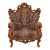 Italian Baroque Ornate Carved Walnut Throne Chair or Lounge Chair With Leopard Print Upholstery For Sale