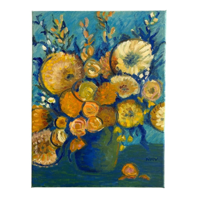 “Blazer Bouquet” Oil on Linen by Nancy M. Vignola - For Sale