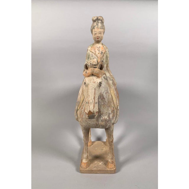 Asian Terracotta Sculpture of a Horseman, Han Dynasty, 206 BC - 220 AD, Mingqi, China For Sale - Image 3 of 12