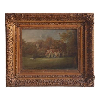 1870 English Landscape Painting on Canvas For Sale