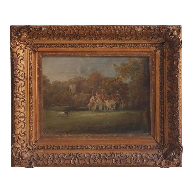 1870 English Landscape Painting on Canvas For Sale