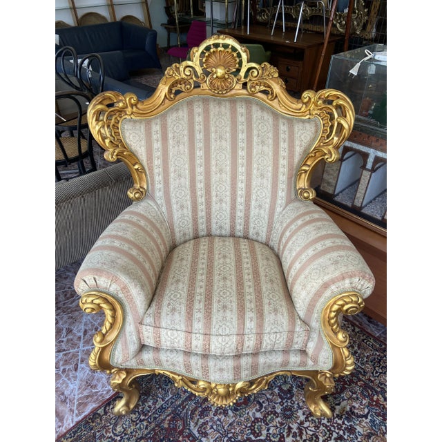 Baroque Large Baroque Style Armchair For Sale - Image 3 of 4