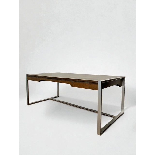 Large Double-Sided Ministers Desk in Varnished Rosewood by Claude Gaillard for Ligne Roset, 1970s, Set of 2 For Sale - Image 6 of 18