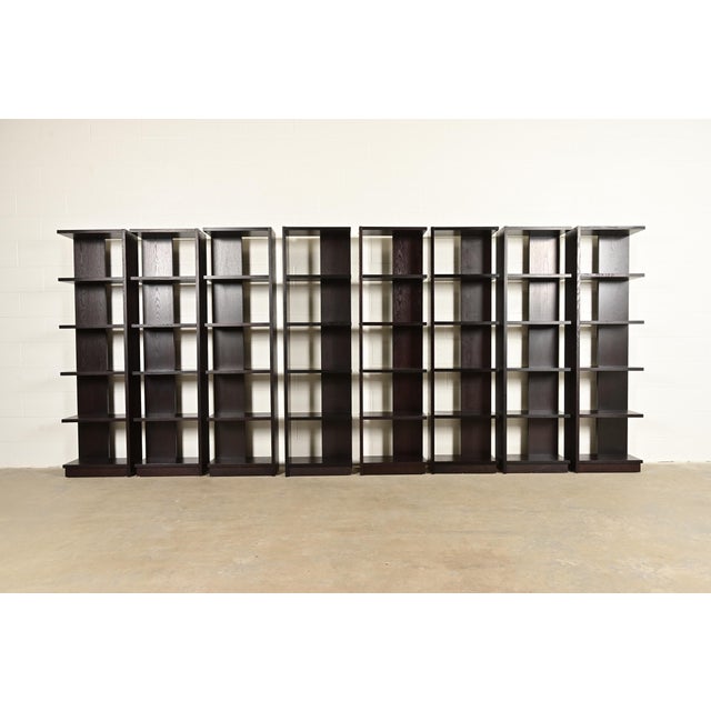 Art Deco Modern Art Deco Dark Oak Modular Étagères or Bookcases, Set of Eight For Sale - Image 3 of 10