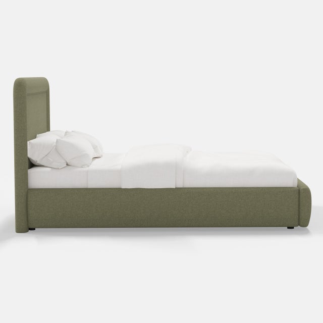 Not Yet Made - Made To Order Stoffer Home x Cloth & Company Marisa Platform Bed in Textured Linen Laurel - Queen For Sale - Image 5 of 7