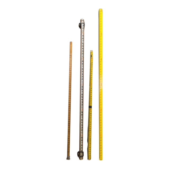 Collection of Early 20th C. Expandable Surveyor's Poles/Logging Measuring Stick C.1940-Price Per Piece For Sale
