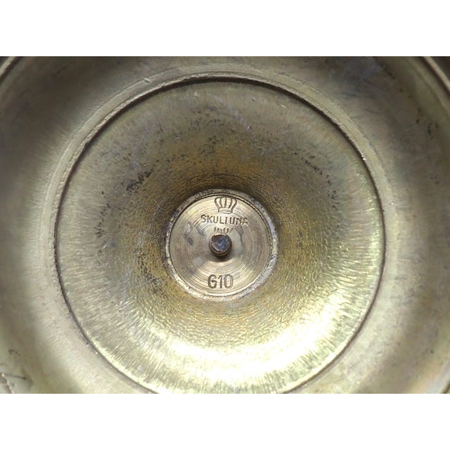 Metal Porcelain Candleholders from Skultuna, Set of 2 For Sale - Image 7 of 11