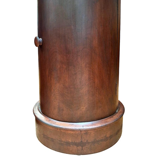 A Matched Set of 19th-Century English Mahogany Cylinder Cabinets With Marble Tops For Sale - Image 9 of 11
