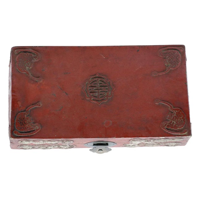 Animal Skin Antique Chinese Pig Skin Box For Sale - Image 7 of 11