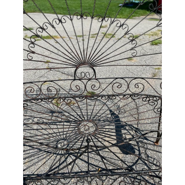 Vintage Twisted Iron Peacock Chairs and Settee, 3 Pieces For Sale - Image 10 of 11