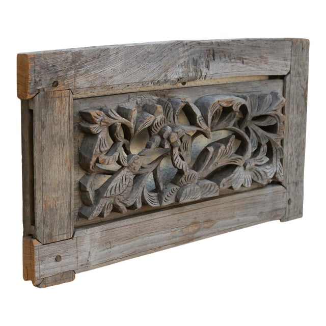 Oxidized Teak Wood Carved Wall Art For Sale