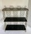 Mid-Century Hollywood Regency Silver-Tone Metal Tabletop Étagère With Black Glass Shelves For Sale - Image 4 of 12