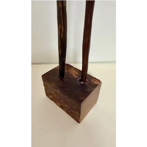 Wood Vintage African Ebony 24" Sculptures Tall and Heavy - a Pair For Sale - Image 7 of 12