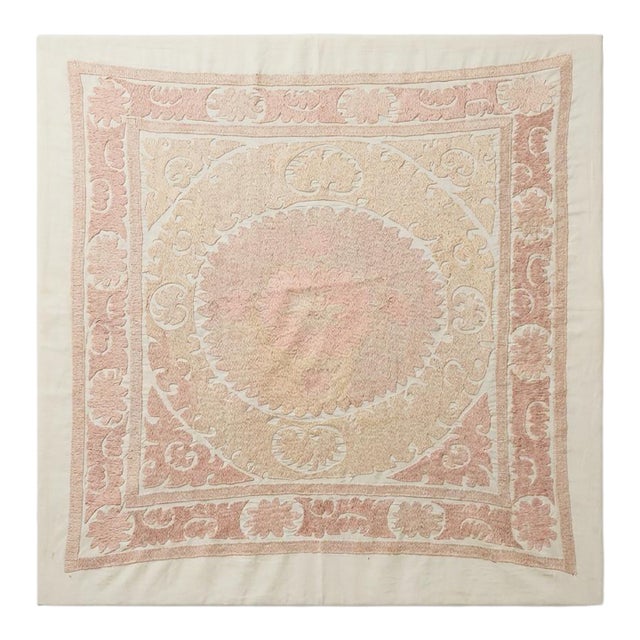 Bukhara Suzani Tablecloth - Vintage Embroidered Textile For Sale