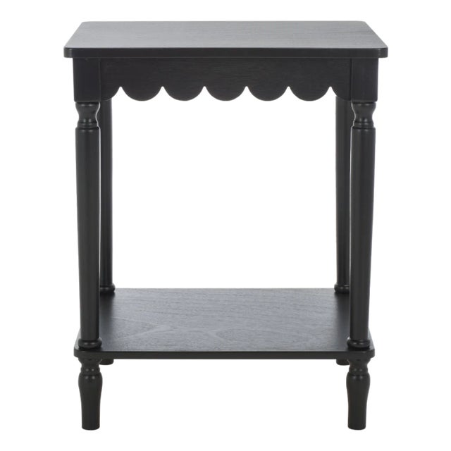 Heaven Scalloped Accent Table in Matte Black For Sale
