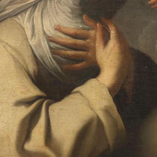 Santa Rosa of Lima and the Child Jesus, Oil Painting, Framed For Sale - Image 5 of 13