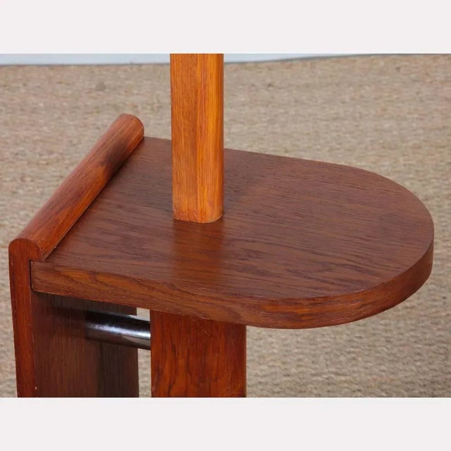 Modernist Oak and Chrome-Plated Metal Floor Lamp attributed to DIM, 1930s, in Good conditions. Designed 1920 to 1949...