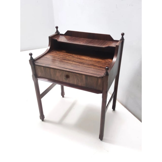 Postmodern Postmodern Walnut Nightstand, Italy, 1970s For Sale - Image 3 of 12