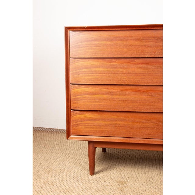 Danish Teak Chest of Four Drawers by Arne Vodder for Sibast, 1960, in Very Good conditions. Designed 1960 to 1969 This...