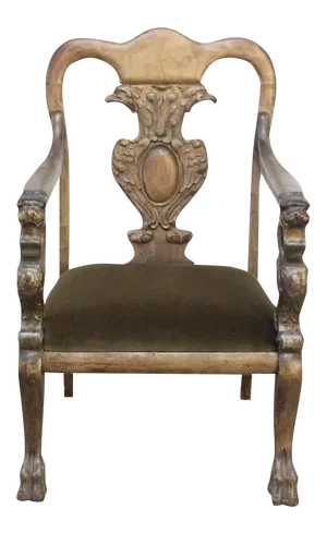 Majestic Odd Fellows Carved and Painted Armchair