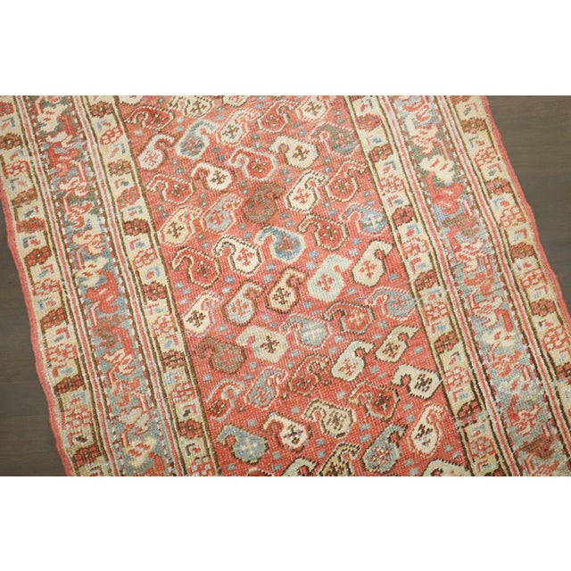 Textile Antique Zabihi Collection Persian Heriz Small Geometric Rug - 2'11" x 5'4" For Sale - Image 7 of 8