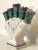 Late 20th Century Vintage French Country Floral Painted Tulipiere Ceramic Vase, Purple & Green For Sale - Image 5 of 12