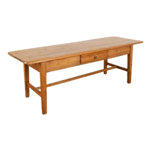 Pine Farm Table With Single Drawer, Sweden Circa 1840