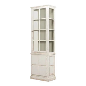 Antiqued White Rustic Bookcase
