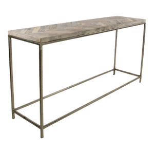 Matthew Izzo Home Reclaimed Wood and Nickel Console Table
