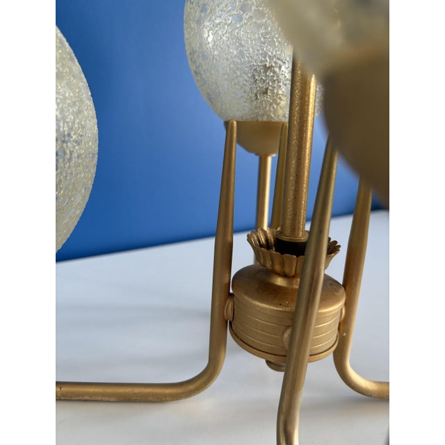 Vintage Brass Suspension and Glass Egg Globe in Gold, 1950s For Sale - Image 5 of 8