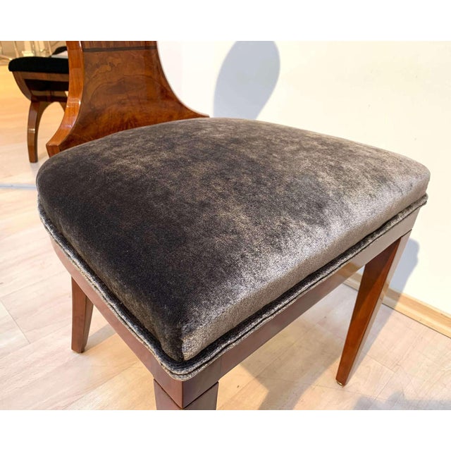 Biedermeier Ballon Chairs, Ash Veneer, Grey Velvet, Vienna, 1900, Set of 4 For Sale - Image 18 of 18