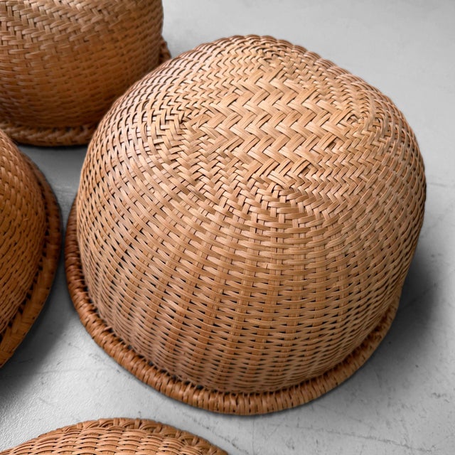 Vintage Japanese Bamboo Baskets, 1980s, Set of 5 For Sale - Image 6 of 12