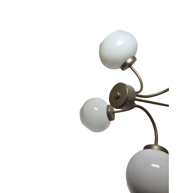 Postmodern Brass and Glass Chandelier, Poland, 1970s For Sale - Image 13 of 18
