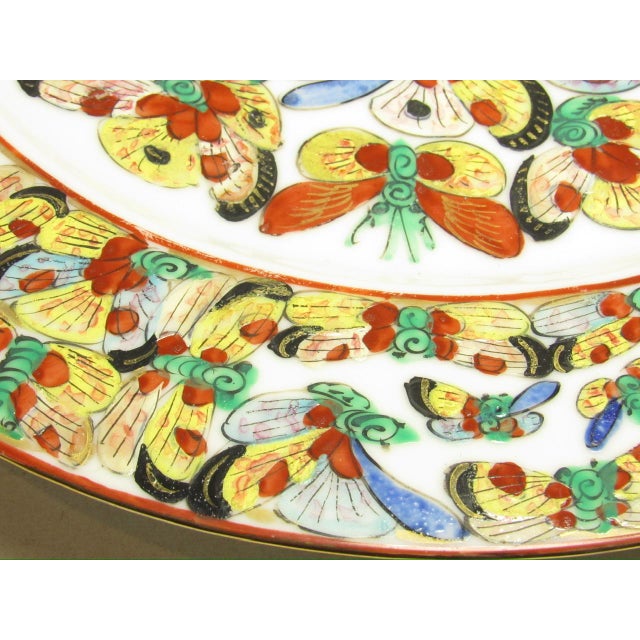 Chinese Thousand Butterfly Porcelain Plate For Sale - Image 4 of 10