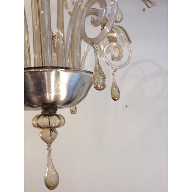 Murano Glass 6-Light Chandelier, 1930s For Sale - Image 4 of 14