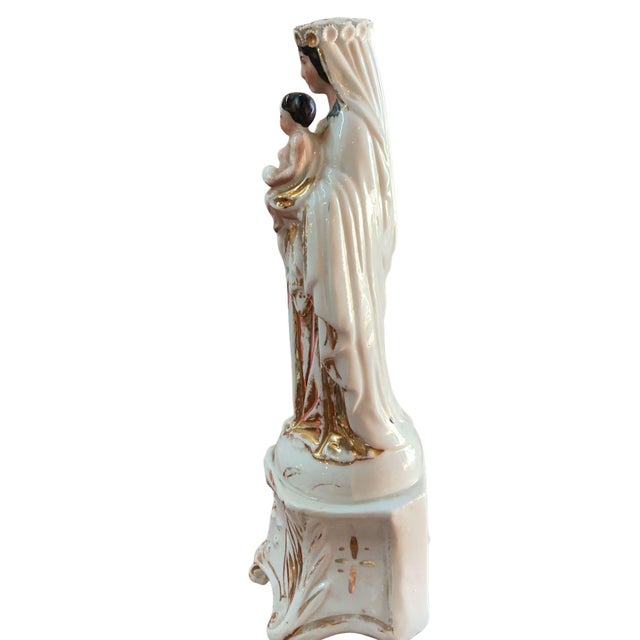 Antique French Vieux Paris Madonna and Child For Sale - Image 6 of 8