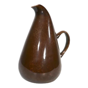 Russel Wright Steubenville American Modern Pitcher in Brown Glaze Finish
