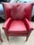 Leathercraft Red Leather Vintage Club Chairs For Sale - Image 4 of 9