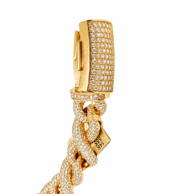 14k Yellow Gold 9.5 Ct Natural Diamond Infinity Bracelet, 8 In For Sale - Image 4 of 11