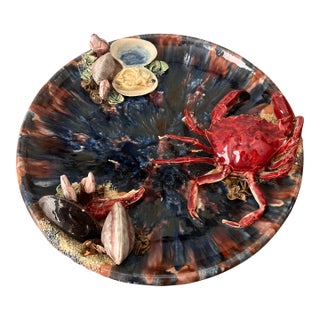 1930s Portuguese Louca De Caldas Majolica Platter For Sale