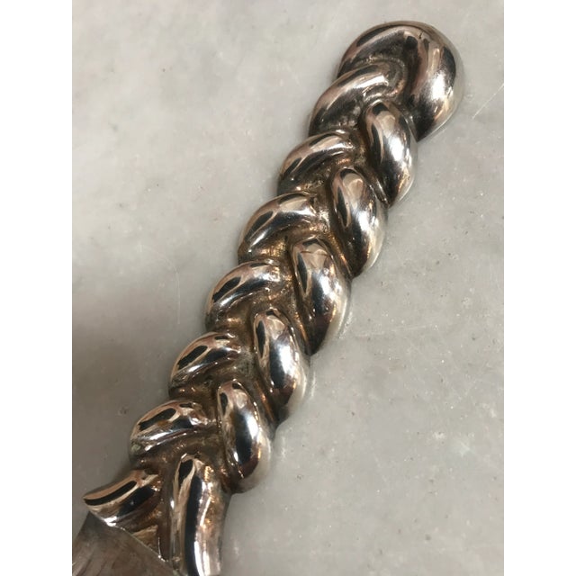 Vintage Sterling Silver Letter Opener Torchon, Italy, 1970s For Sale - Image 4 of 9