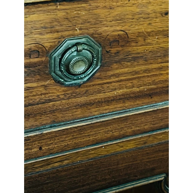 Antique Georgian Mahogony 13 Glass Pane Stepback Display Cupboard For Sale - Image 12 of 12