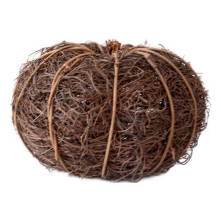 Vintage Woven Grapevine Pumpkin Fall Decor For Sale