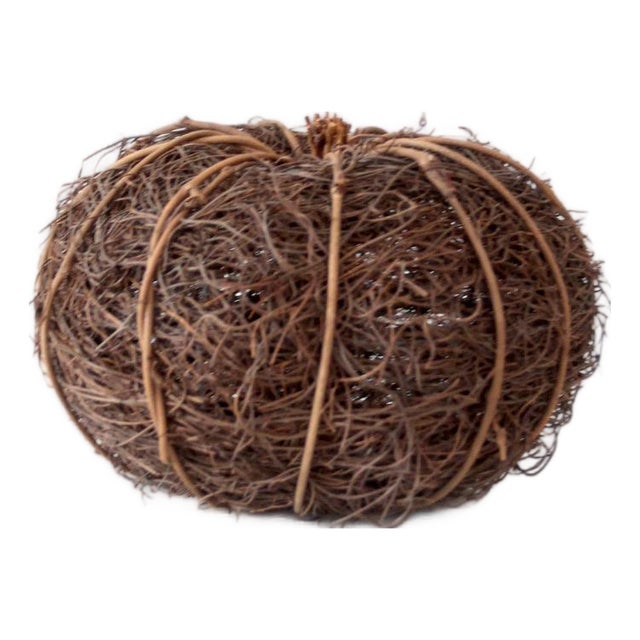 Vintage Woven Grapevine Pumpkin Fall Decor For Sale