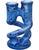 African Vintage Handcrafted Blue West-African Soapstone Candleholders- S/2 For Sale - Image 3 of 7