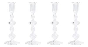 Marais Blown Glass Taper Candle Holders, Set of 4 - Style I