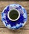 Mid 20th Century Vintage Japanese Porcelain Peony Vase | Cobalt Blue & White Floral Motif | Gold Accents For Sale - Image 5 of 12
