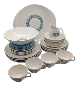 1960s Canonsburg "Temporama" Dinnerware, Set of 26 Pieces