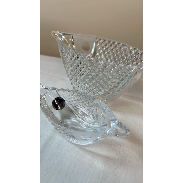 Gus Khrustanly Lead Crystal Fish Shaped Dishes Set of 2 Gus Khrustanley Lead Crystal Diamon Cut/ Fish Shape Candy dish...